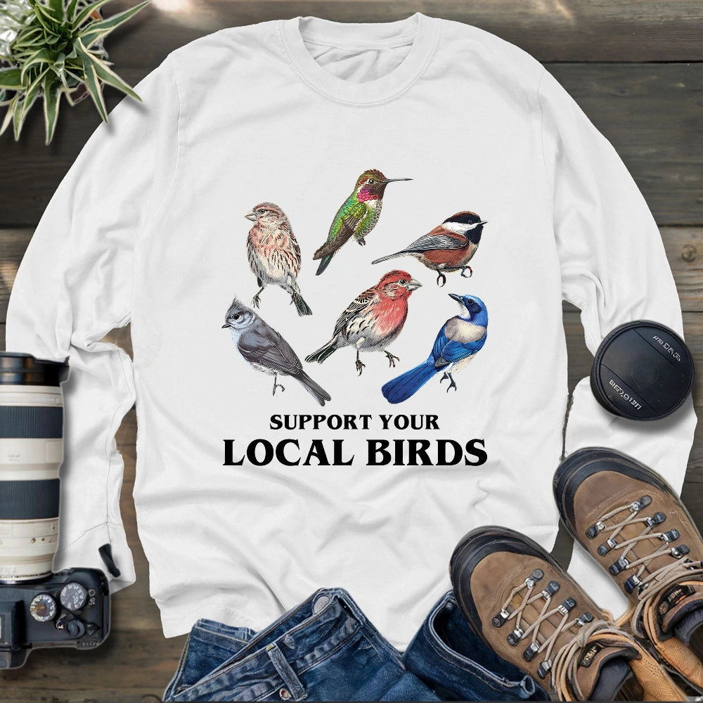 Support California Backyard Birds Long Sleeve T-shirt