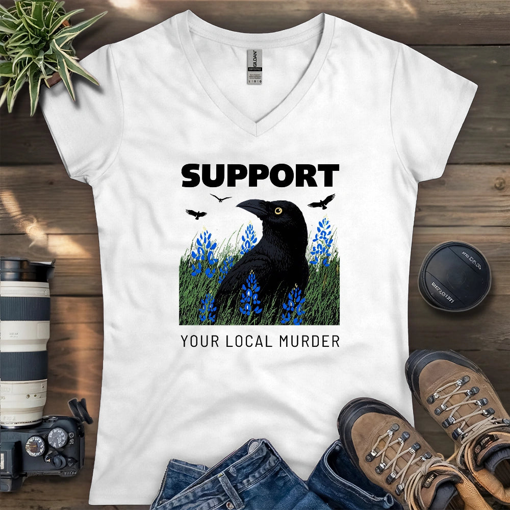 Support Your Local Murder Lady V-neck