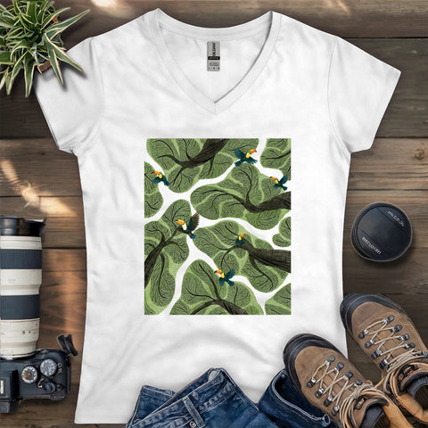Toucan In Jungle Lady V-neck