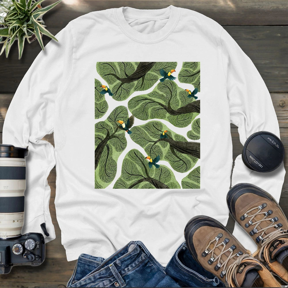 Toucan In Jungle Long Sleeve T-shirt