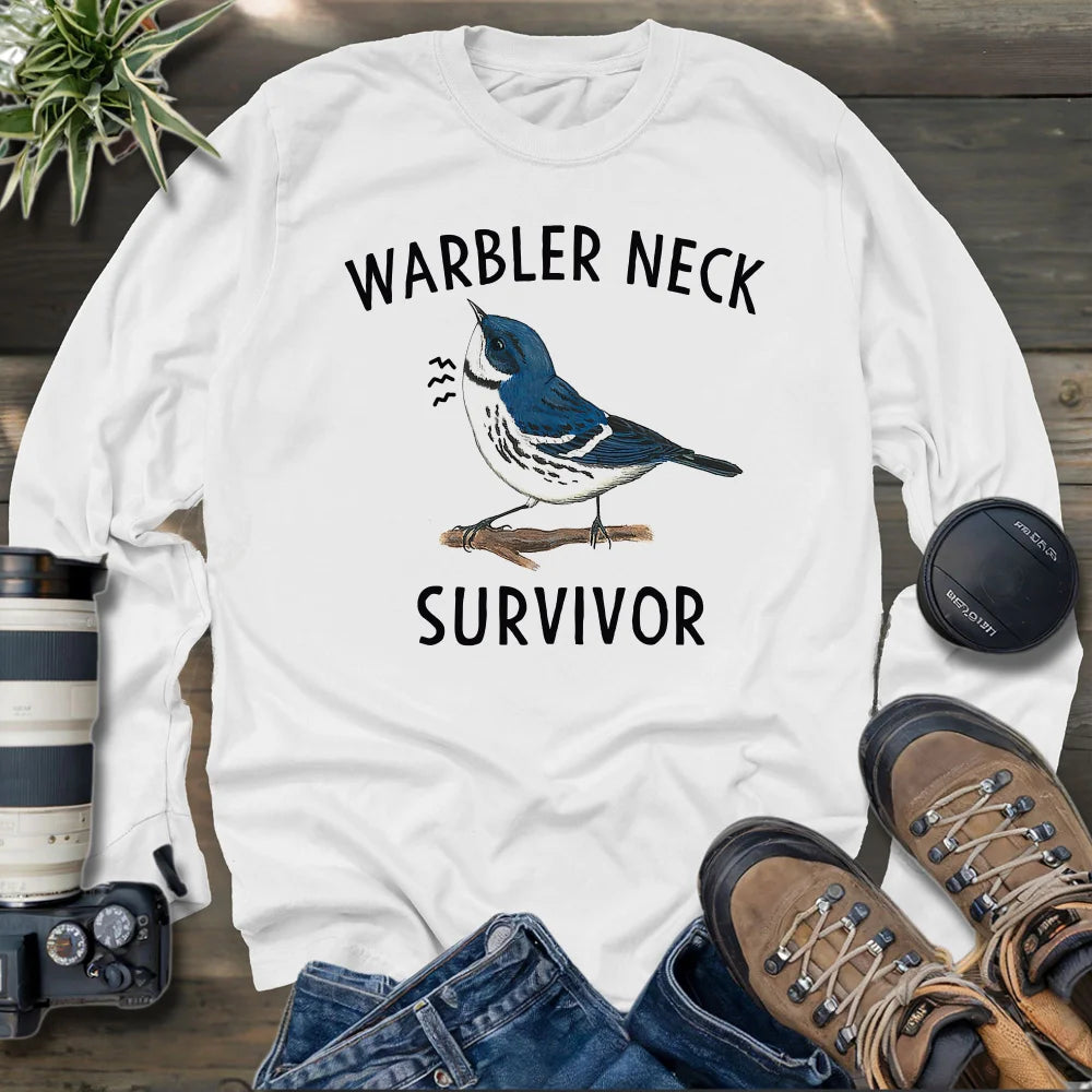 Warbler Neck Survivor Long Sleeve T-shirt