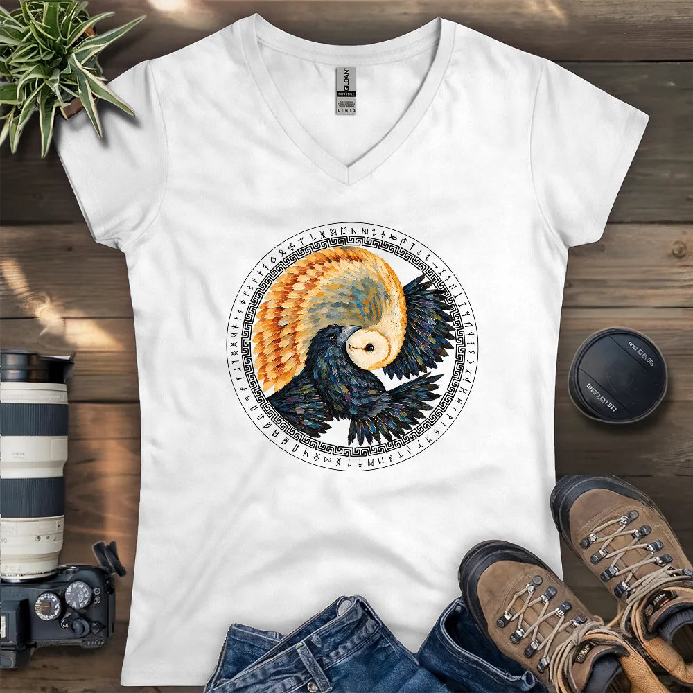 Yin Yang Dual Lady V-neck
