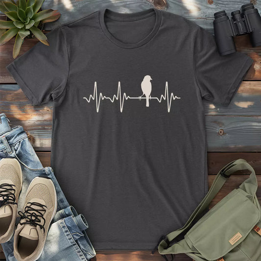 Beautiful classic bird heartbeat shirt.