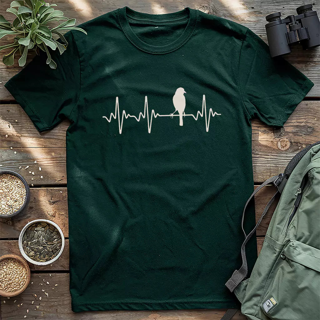 Beautiful classic bird heartbeat shirt.
