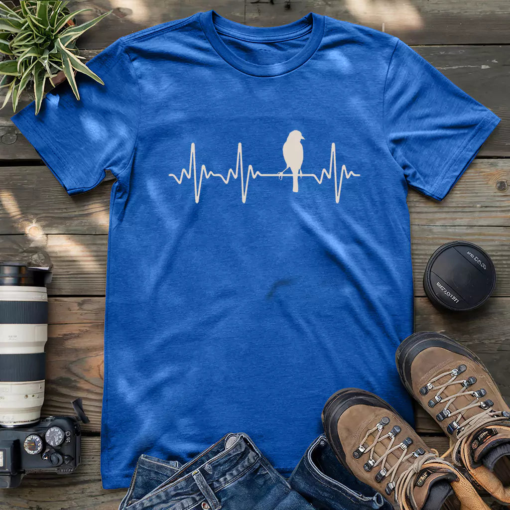 Beautiful classic bird heartbeat shirt.