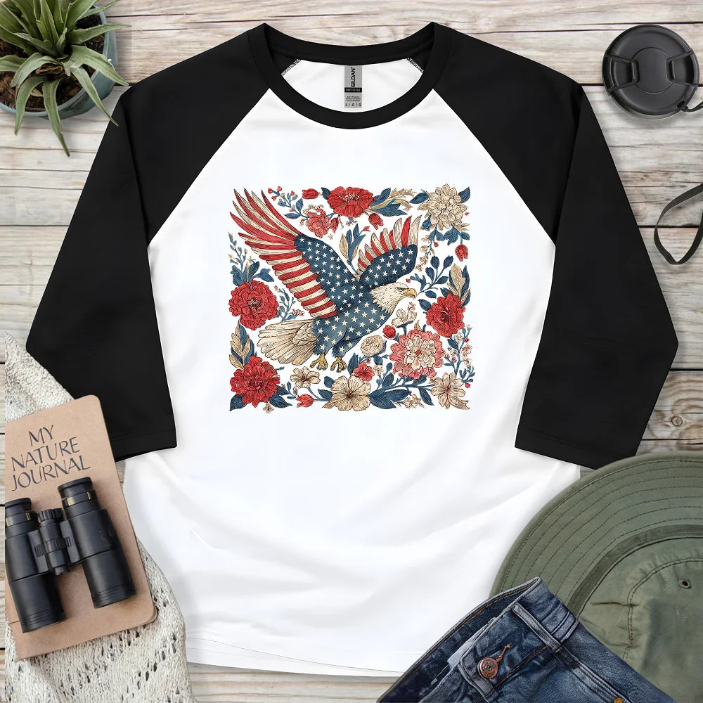 Eagle Of 4th Of July 3/4 Sleeve T-shirt