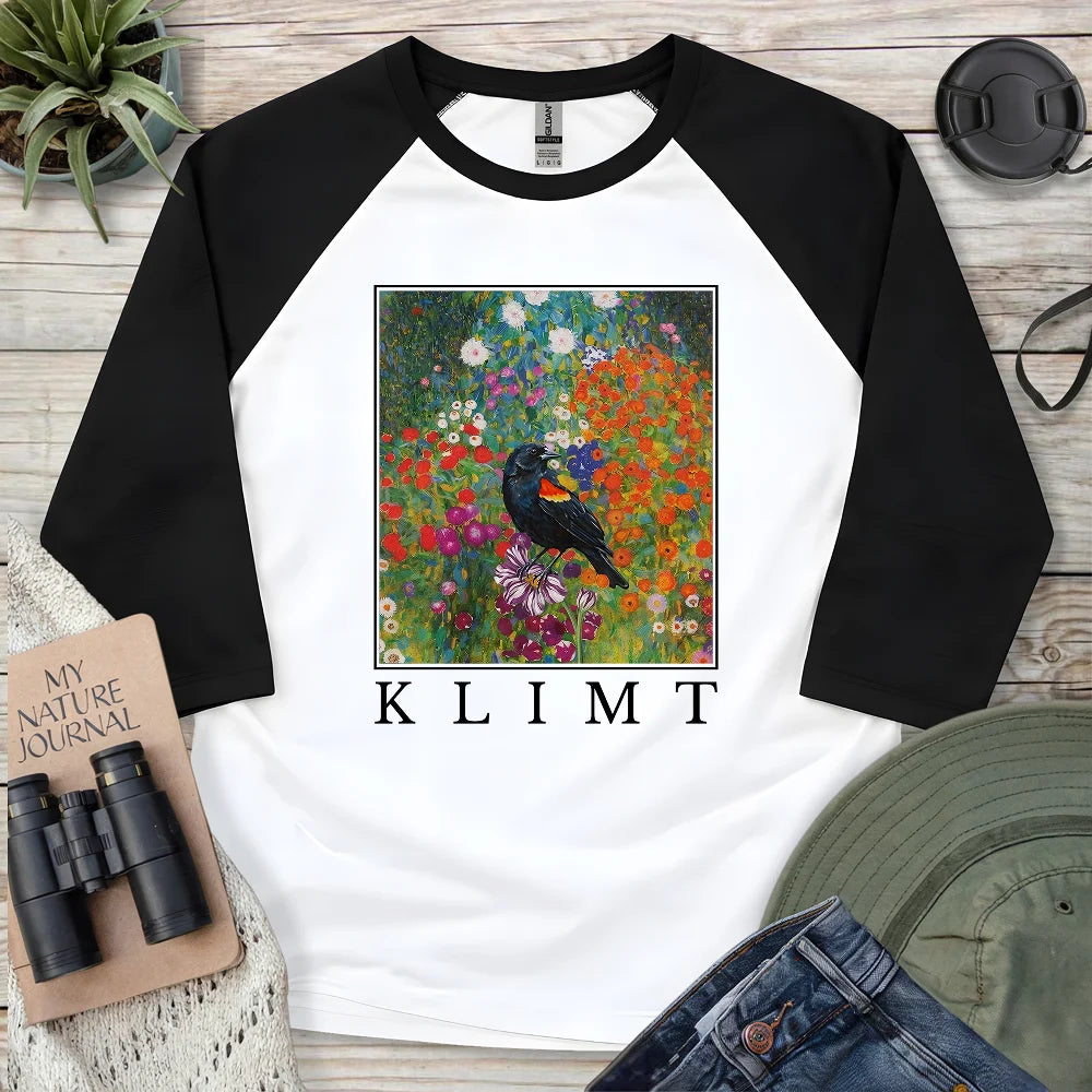 Klimt Blackbird 3/4 Sleeve T-shirt