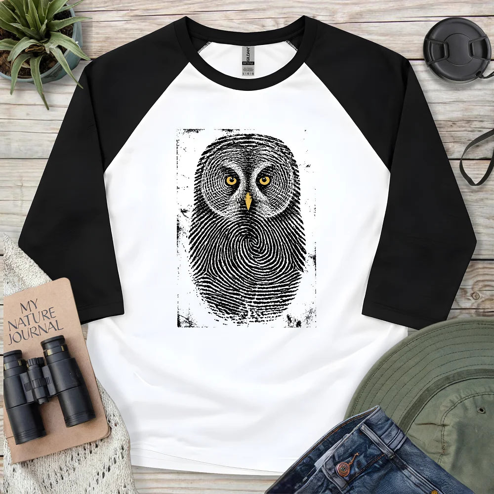 Owl Face Print 3/4 Sleeve T-shirt
