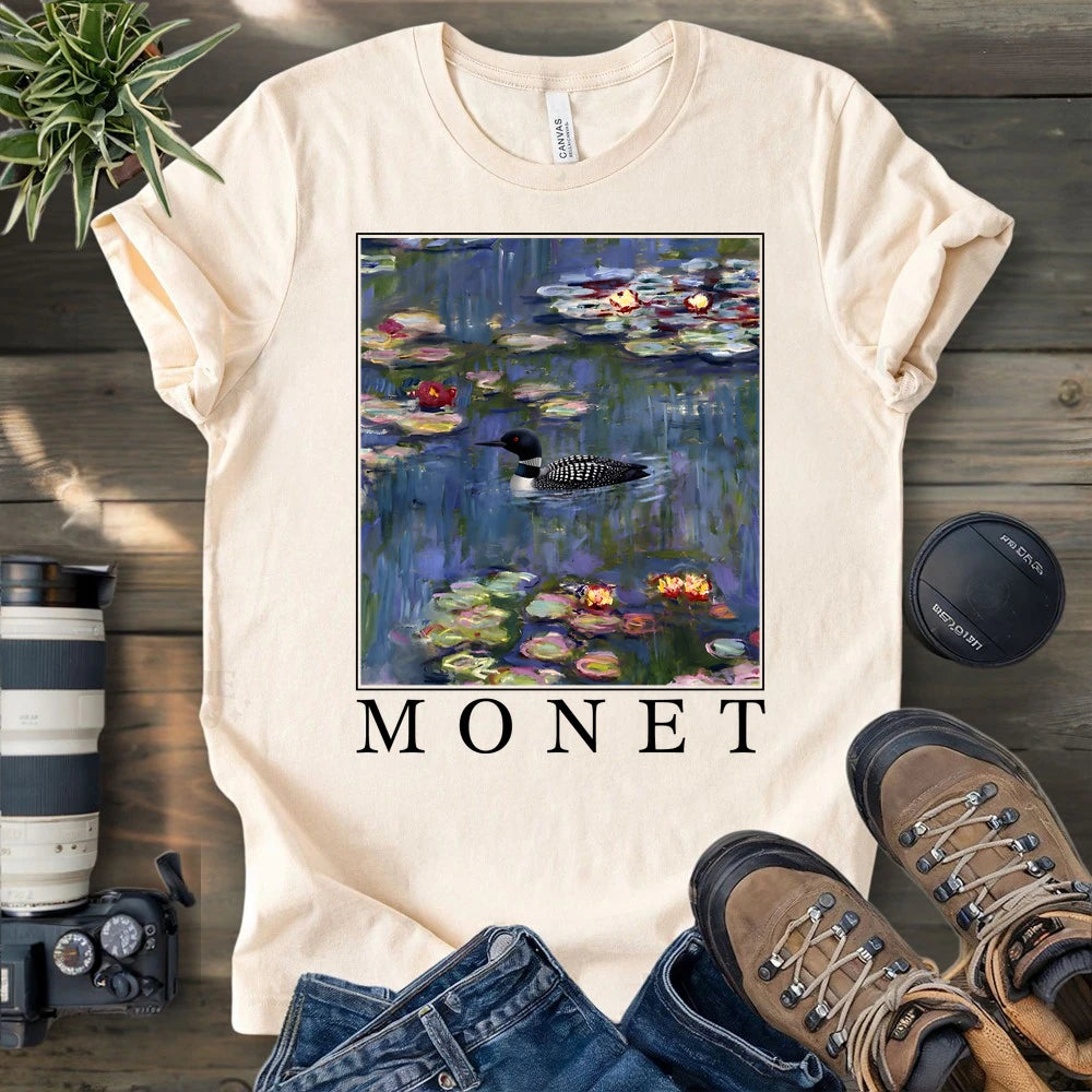 Loon With Water Lilies T-shirt