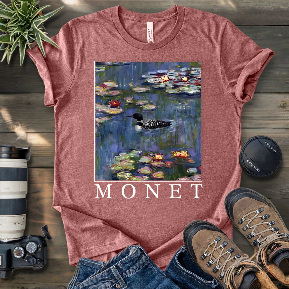 Loon With Water Lilies T-shirt
