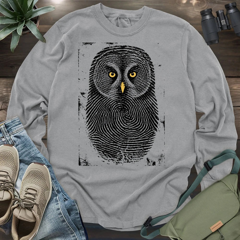 Owl Face Print Long Sleeve T-shirt