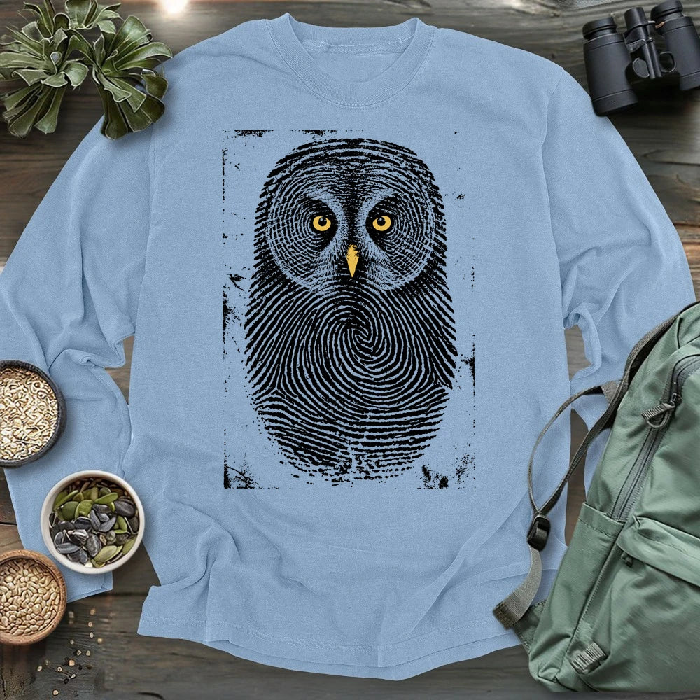Owl Face Print Long Sleeve T-shirt