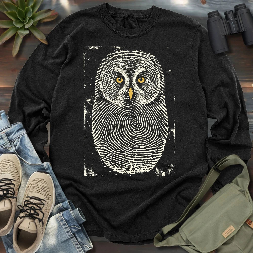 Owl Face Print Long Sleeve T-shirt