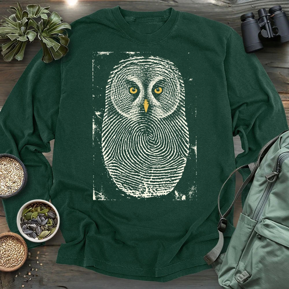 Owl Face Print Long Sleeve T-shirt