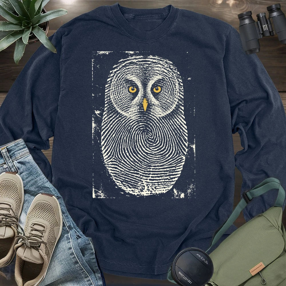 Owl Face Print Long Sleeve T-shirt