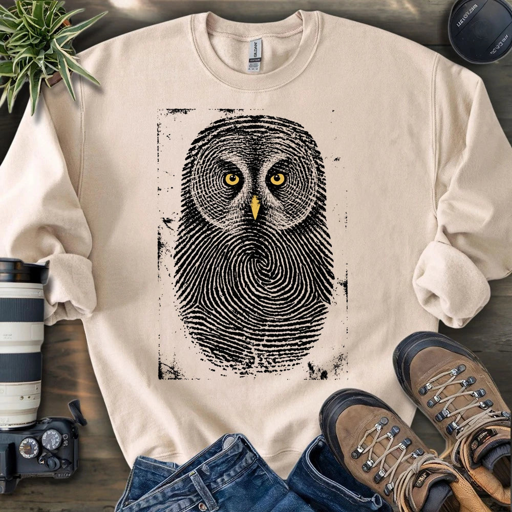 Owl Face Print Sweatshirt