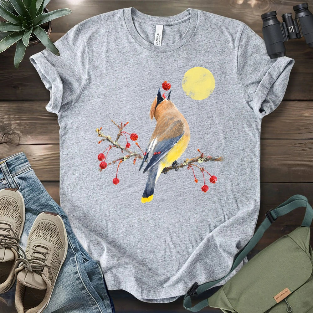 Cedar Waxing With Red Berries T-shirt