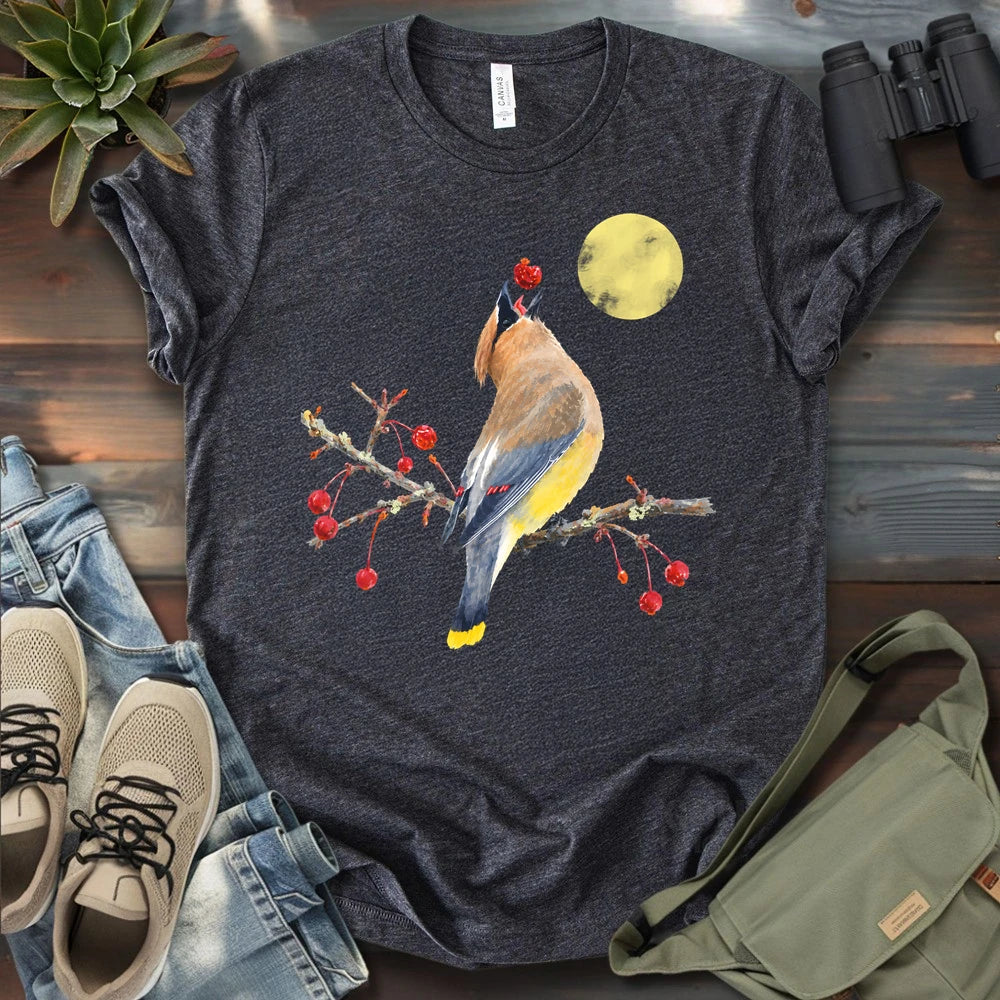 Cedar Waxing With Red Berries T-shirt