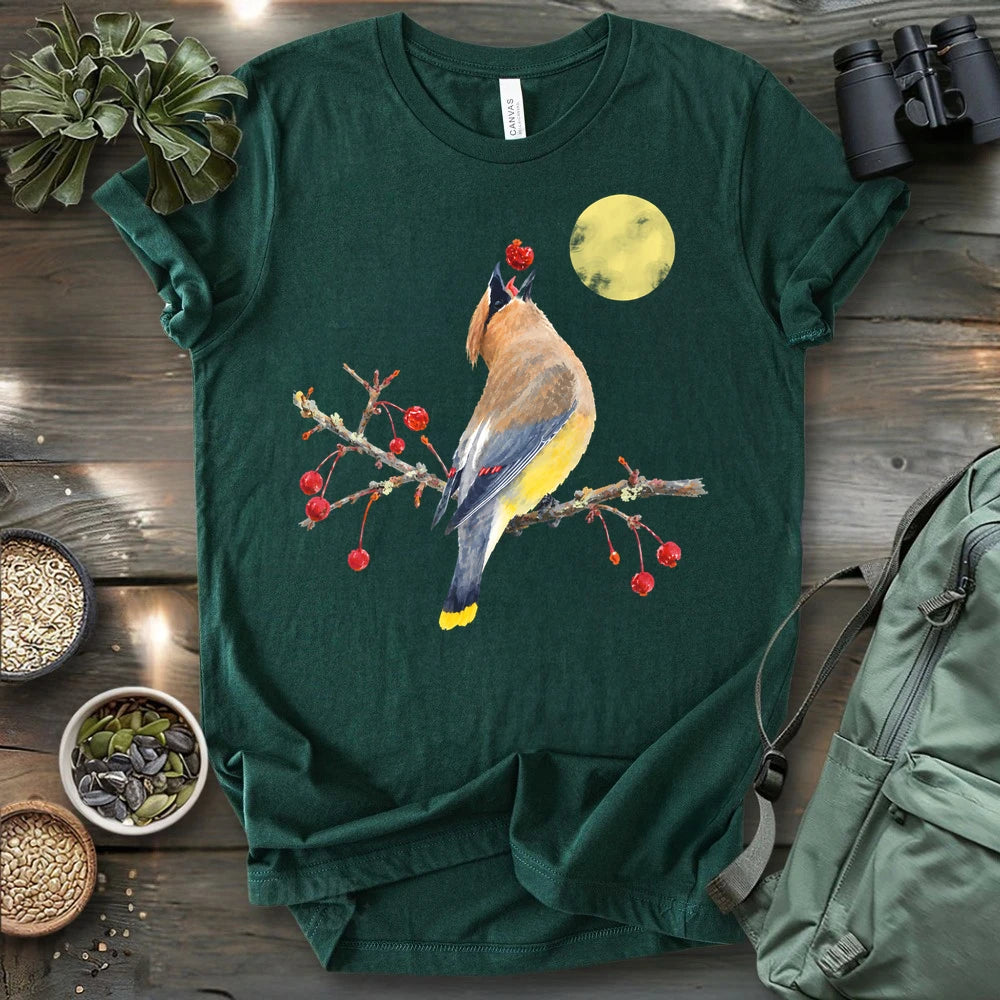 Cedar Waxing With Red Berries T-shirt
