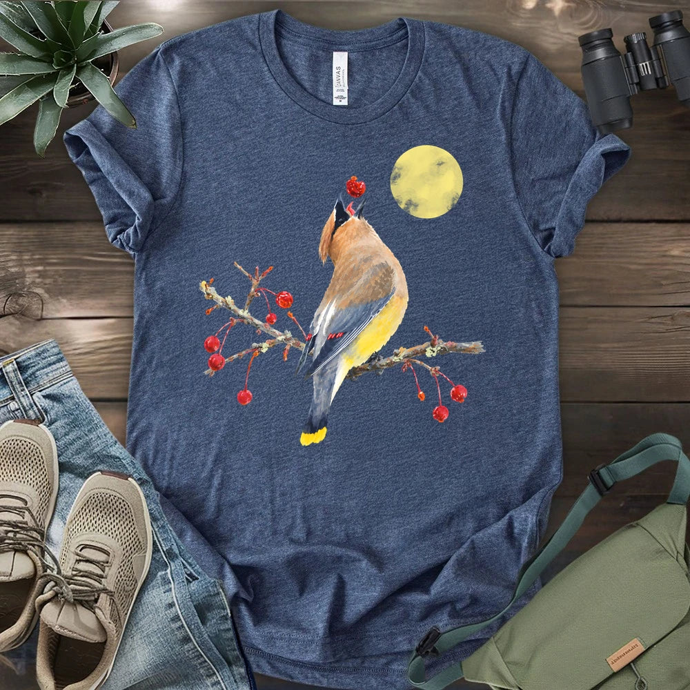 Cedar Waxing With Red Berries T-shirt