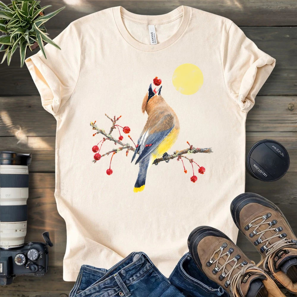 Cedar Waxing With Red Berries T-shirt