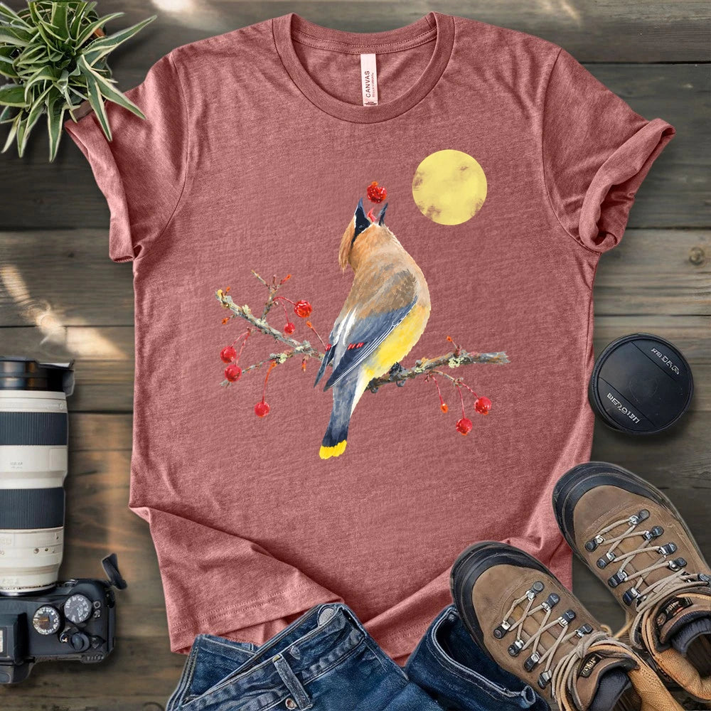 Cedar Waxing With Red Berries T-shirt