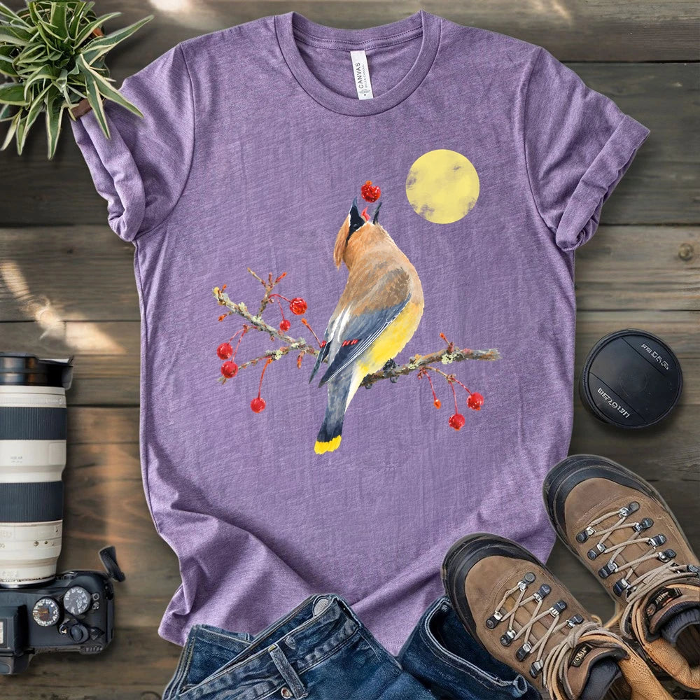 Cedar Waxing With Red Berries T-shirt