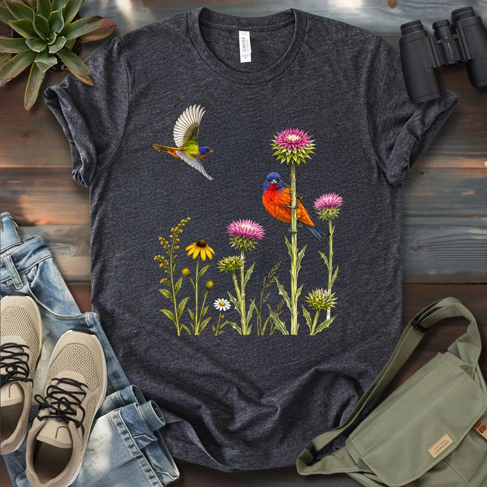 Painted Bunting Couple T-shirt
