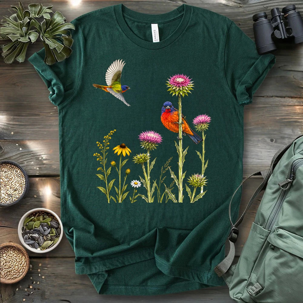 Painted Bunting Couple T-shirt