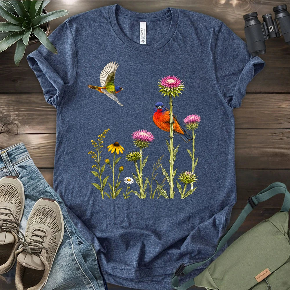 Painted Bunting Couple T-shirt