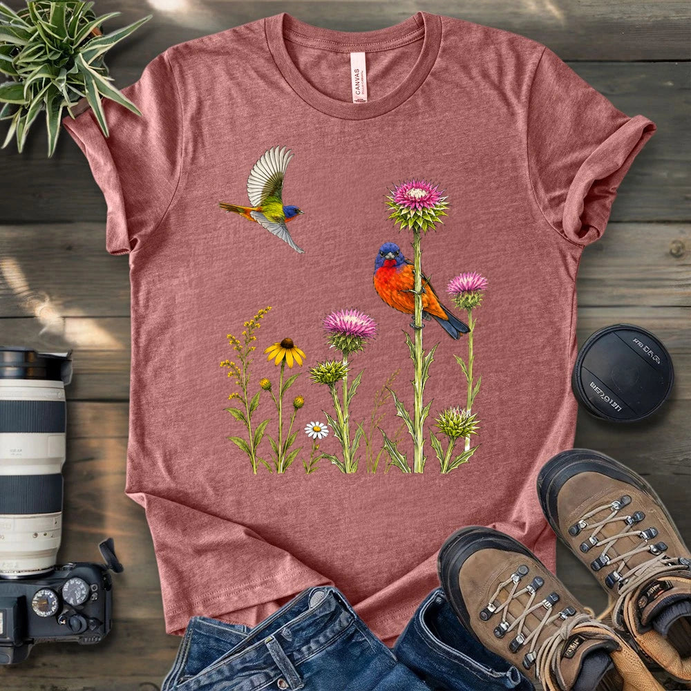Painted Bunting Couple T-shirt