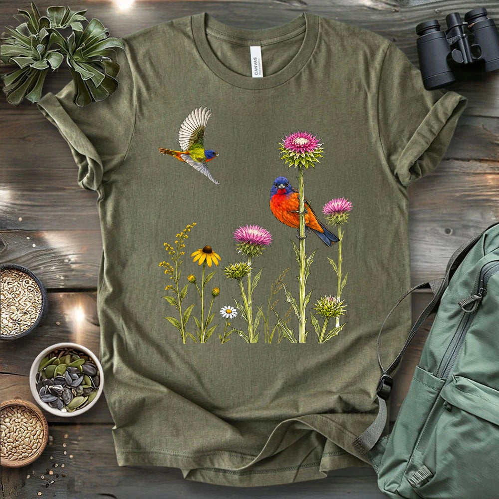 Painted Bunting Couple T-shirt