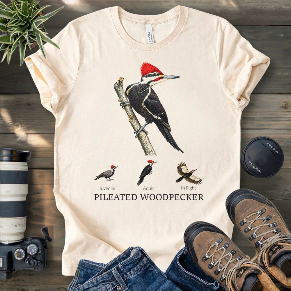 Pileated Woodpecker Field Guide T-shirt