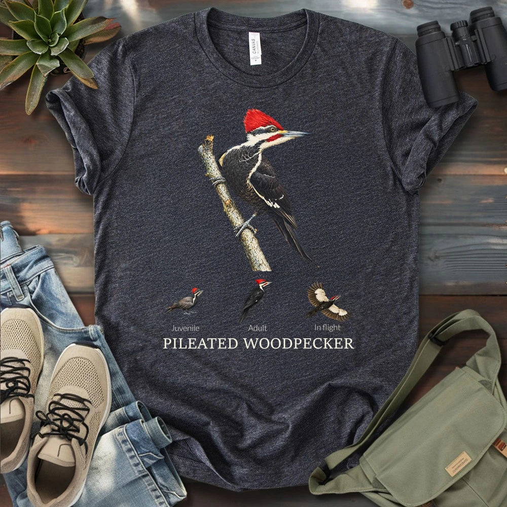 Pileated Woodpecker Field Guide T-shirt