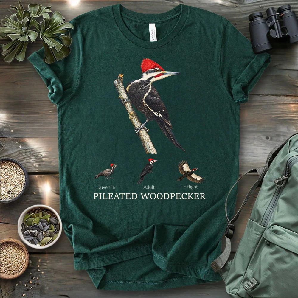 Pileated Woodpecker Field Guide T-shirt