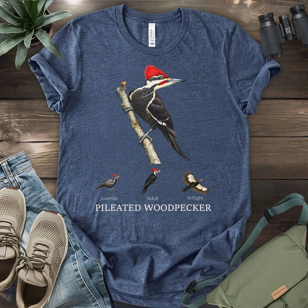 Pileated Woodpecker Field Guide T-shirt