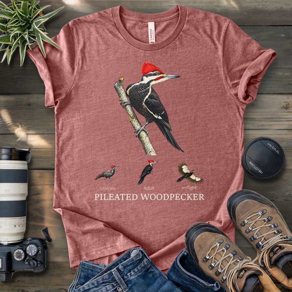 Pileated Woodpecker Field Guide T-shirt