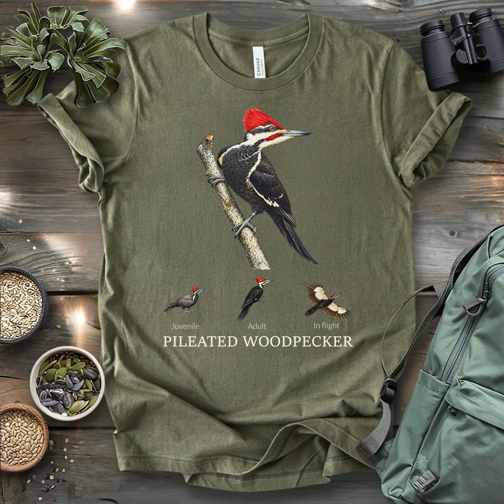 Pileated Woodpecker Field Guide T-shirt
