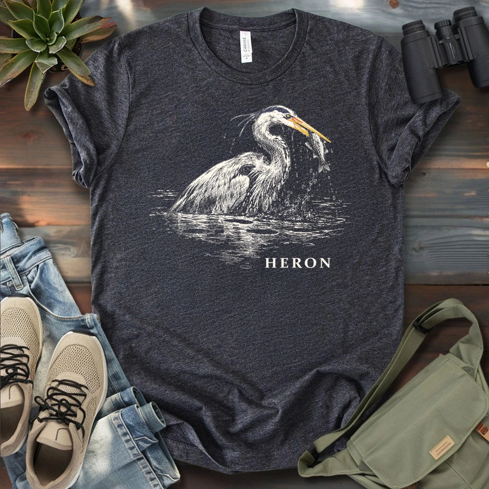 Great Blue Heron In Hunt T-shirt