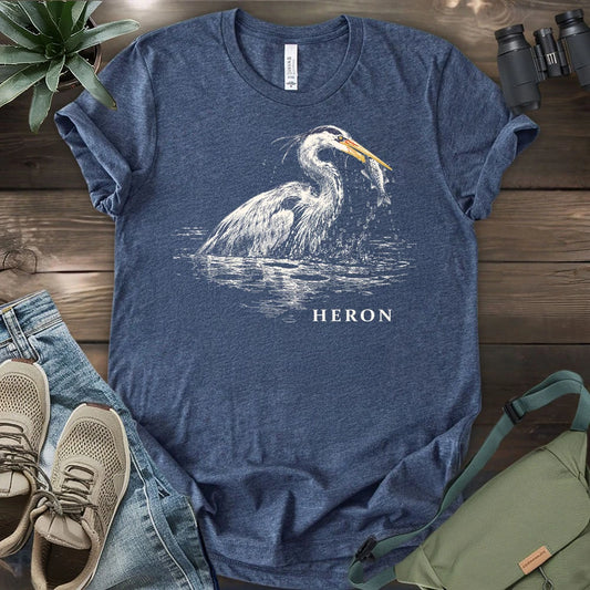Great Blue Heron In Hunt T-shirt