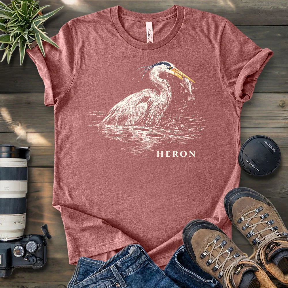 Great Blue Heron In Hunt T-shirt
