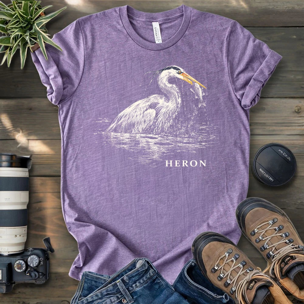 Great Blue Heron In Hunt T-shirt