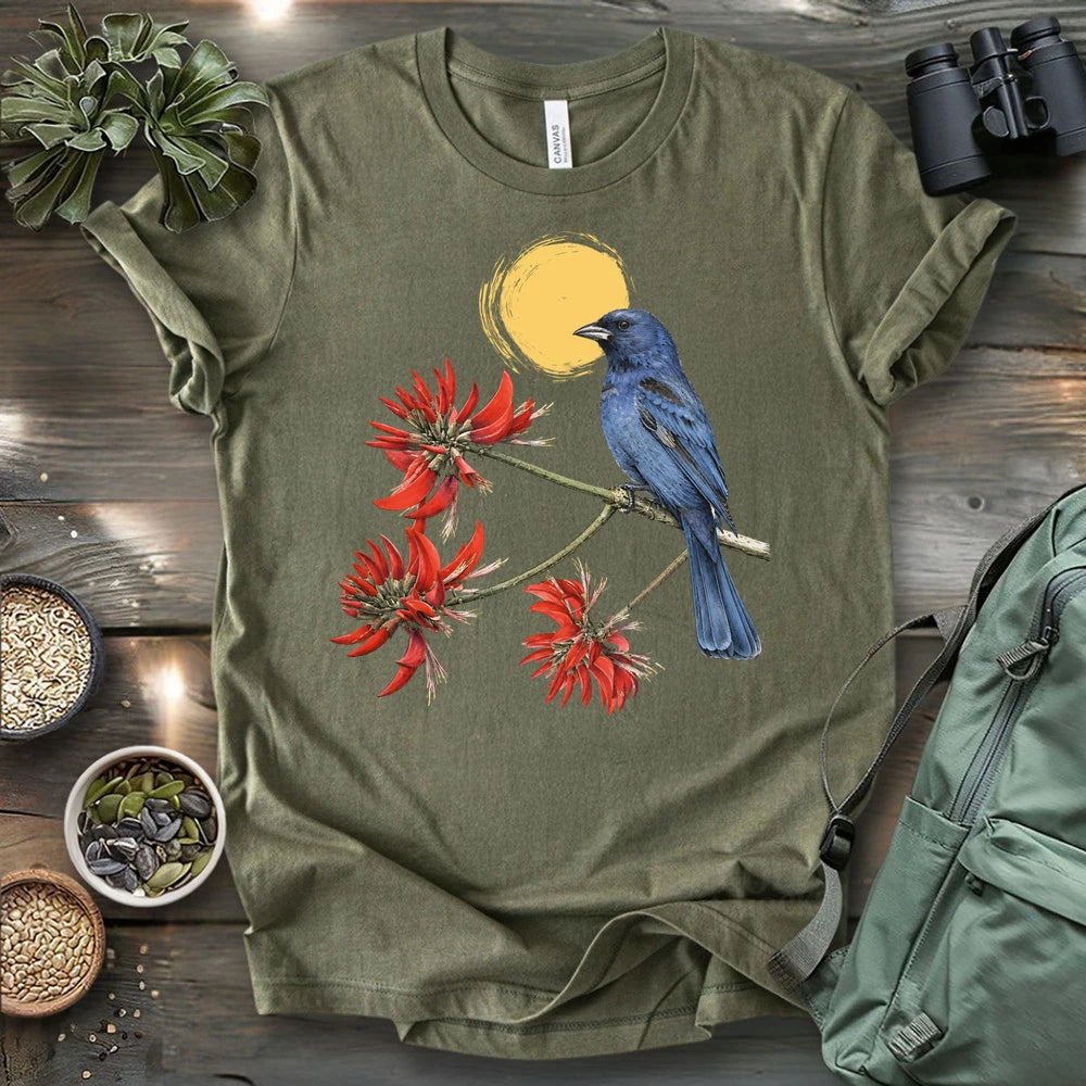 Indigo Bunting On A Branch T-shirt