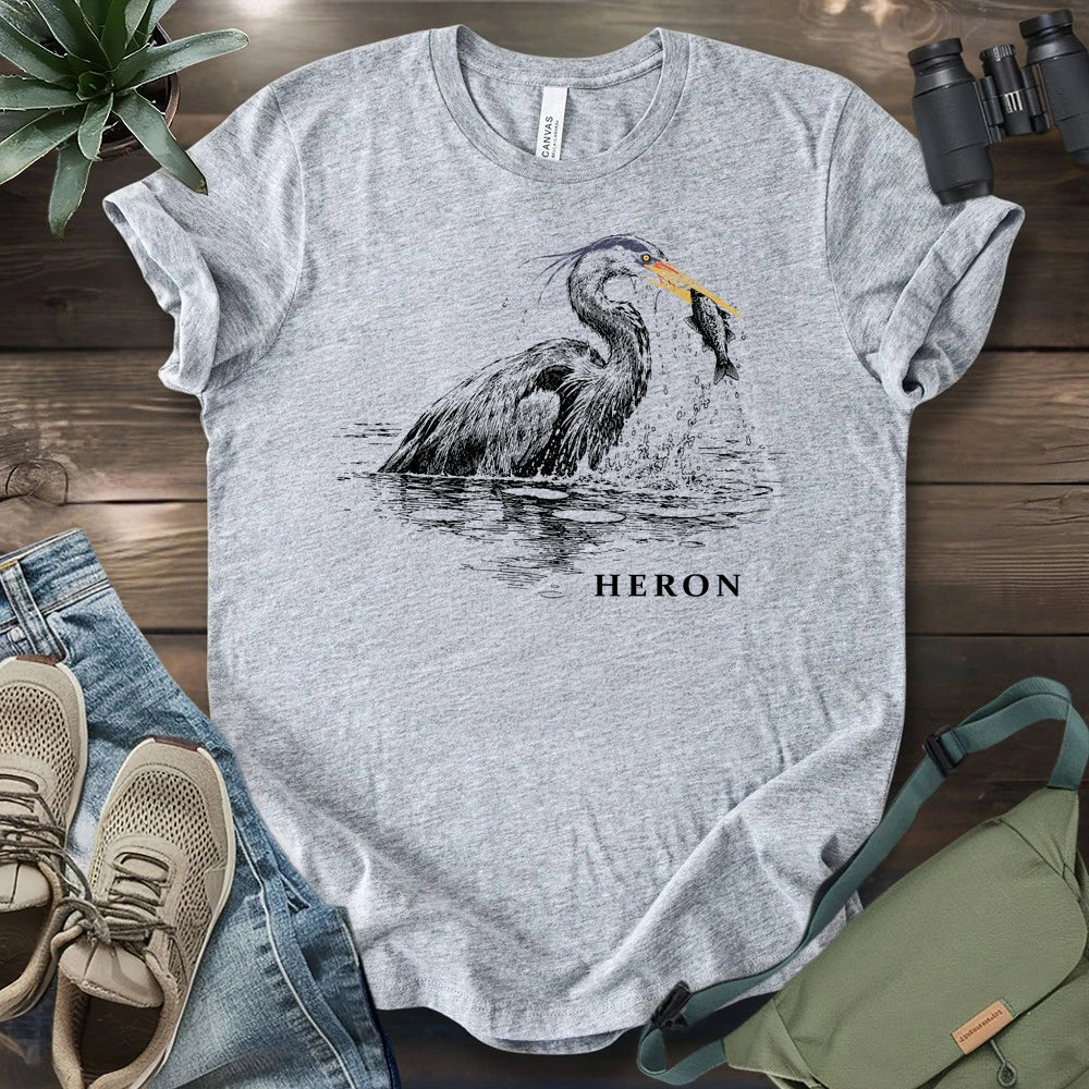 Great Blue Heron In Hunt T-shirt