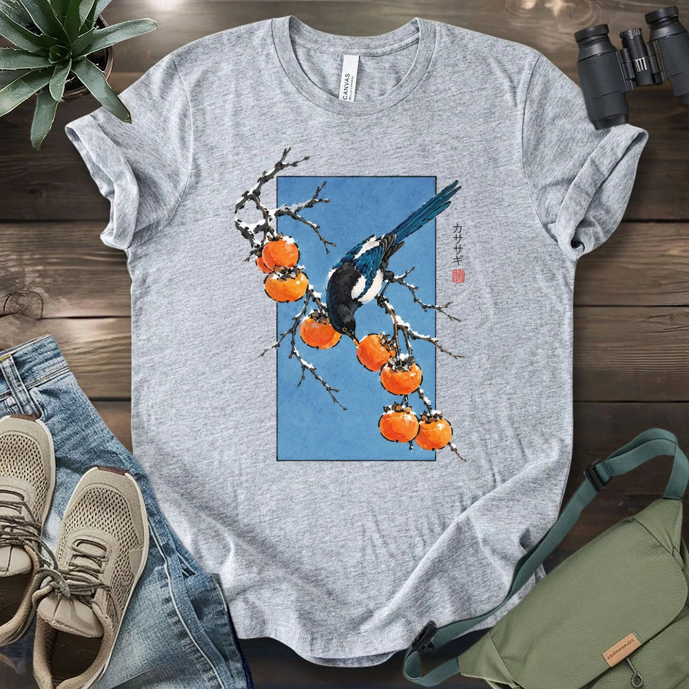 Magpie Among Persimmons T-shirt
