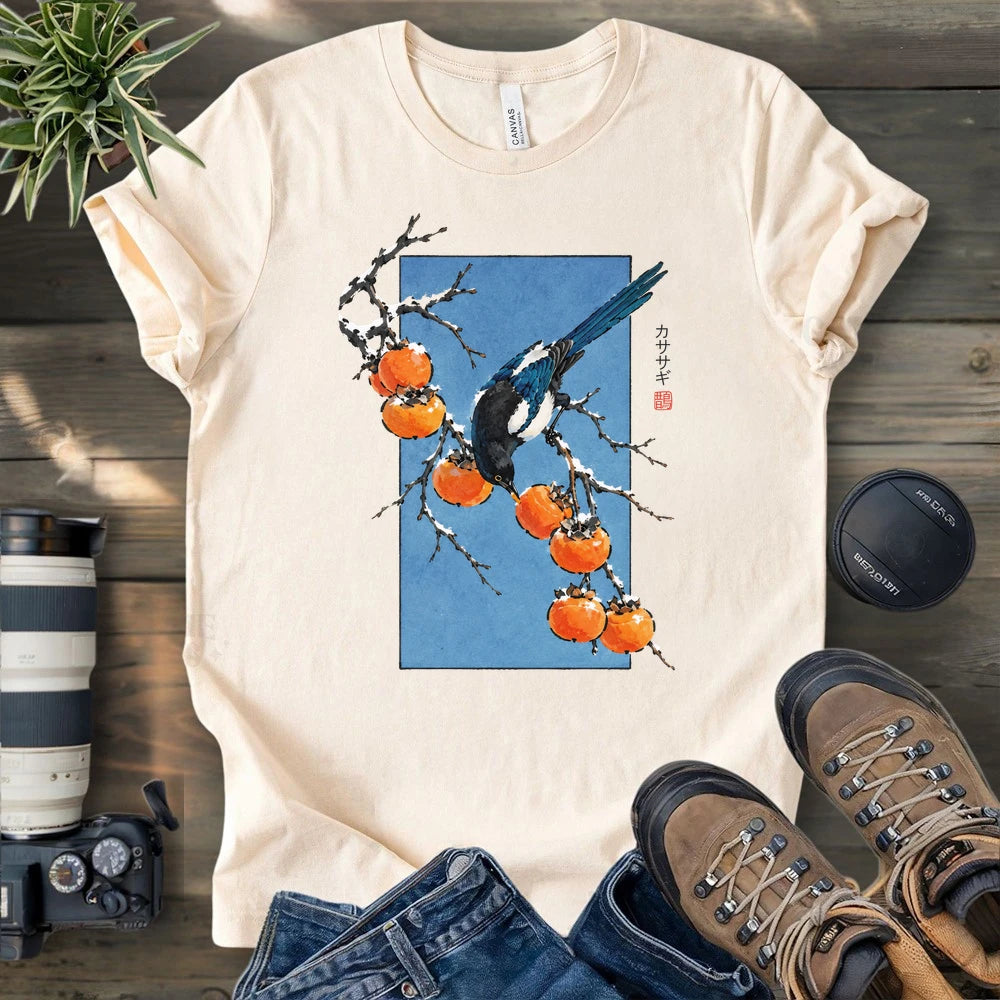 Magpie Among Persimmons T-shirt