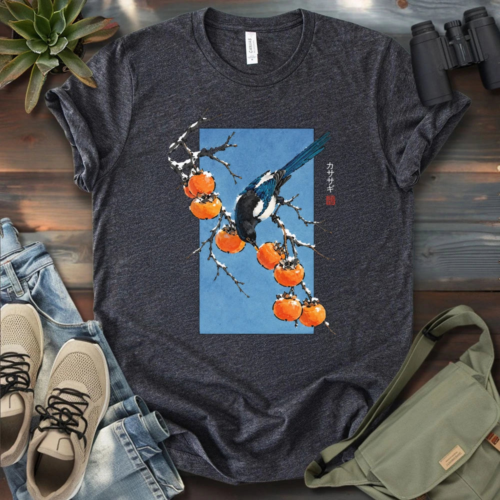 Magpie Among Persimmons T-shirt
