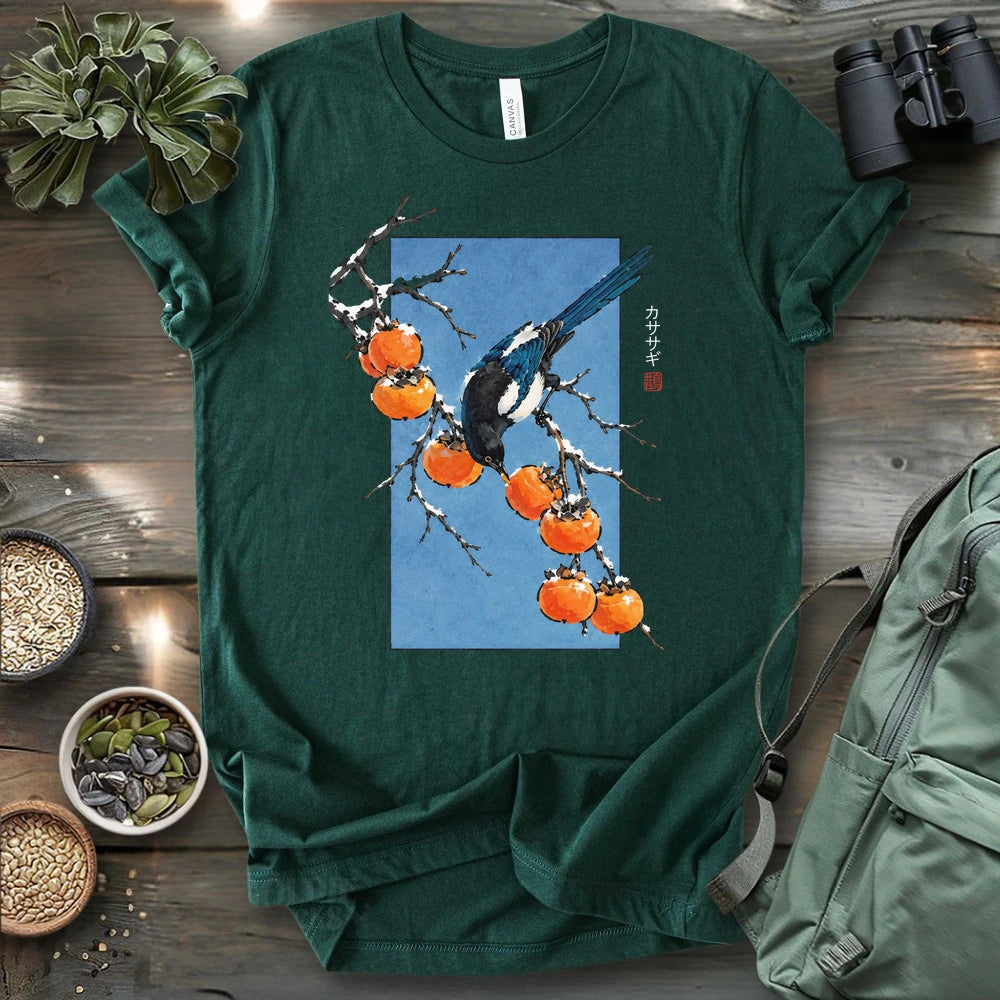 Magpie Among Persimmons T-shirt