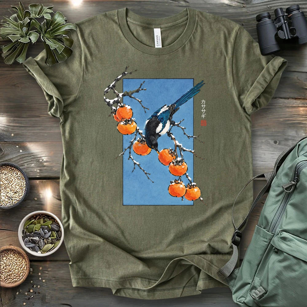 Magpie Among Persimmons T-shirt