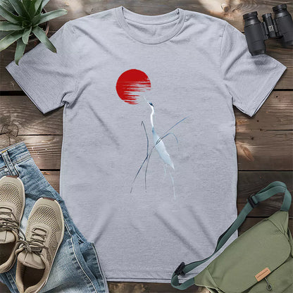 Beautiful Japanese crane of the dawn shirt.